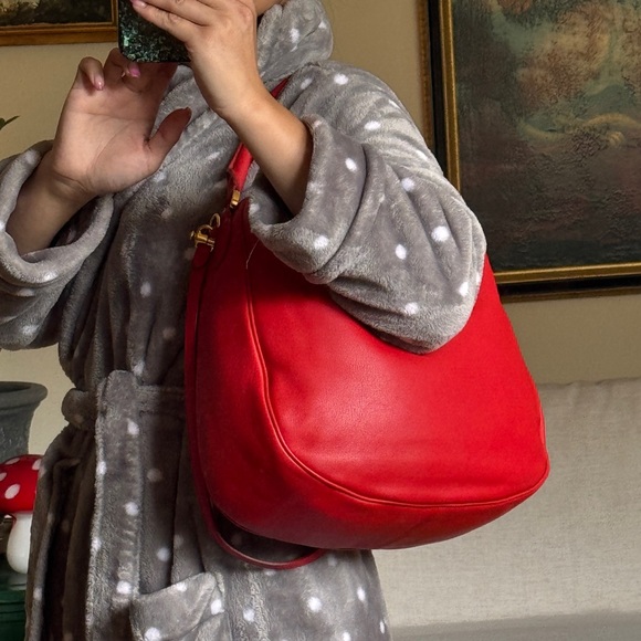 Mark Cross‎ Red Leather Hobo Bag